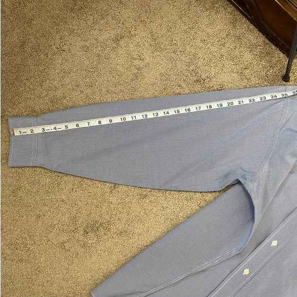 Brooks Brothers Men's Button Down Shirt Blue Non-Iron Slim Fit Size 16 4/5 - Picture 5 of 10